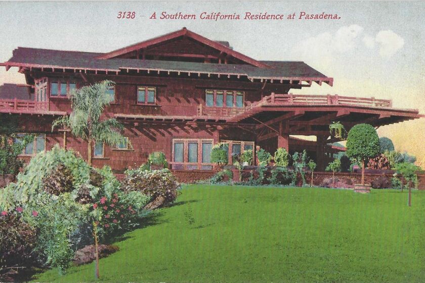 Eski kartpostal: "Pasadena'da Güney Kaliforniya Konutu"