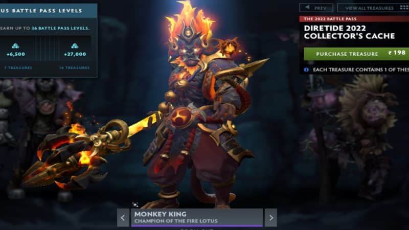 Monkey King engages enemies with the Champion of the Fire Lotus set