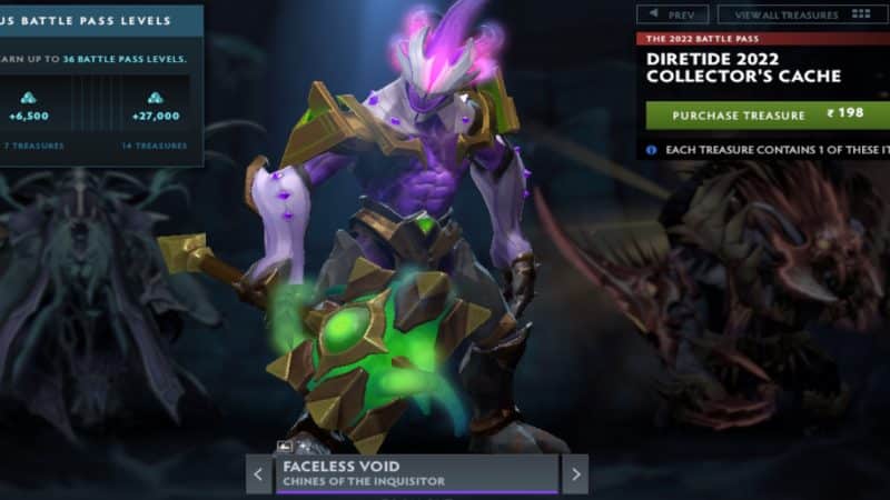 Faceless Void gets a vivid head piece with the Chines of the Inquisitor set
