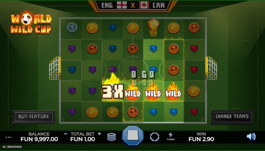 World Wild Cup slot reels by Caleta Gaming