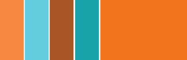 exemple de schéma de couleurs complémentaires avec des oranges et des bleus