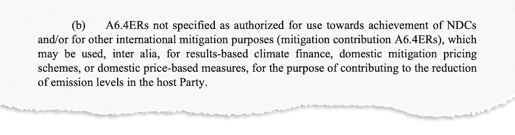 Texto de la COP27 sobre compensación de reducciones de emisiones en el artículo 6