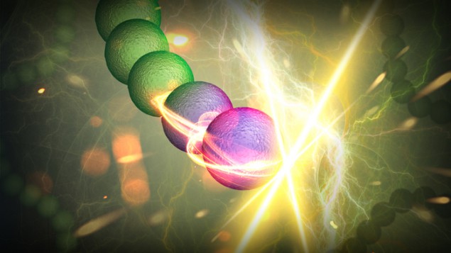 صورة مفاهيمية تظهر البكتيريا التي تحصد الضوء على شكل كرات ملونة تنبعث منها وميضًا ساطعًا من الطاقة
