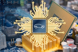 automotive semiconductor microchip graphic