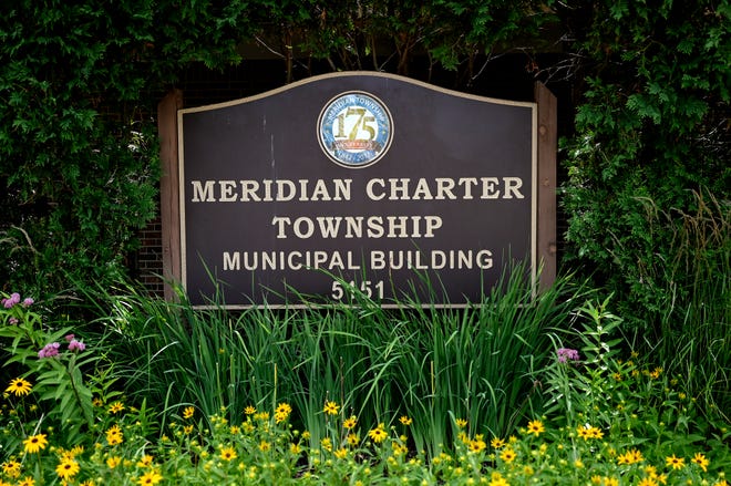 The sign outside the Meridian Township Municipal Building photographed on Wednesday, July 20, 2022, in Okemos.