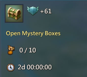 Abrir Mystery Boxes Quest 61 puntos