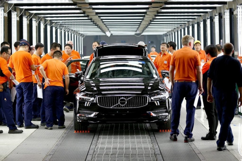 Preproducción del nuevo Volvo S90 en la planta de fabricación de Daqing