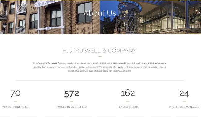 Beispiel einer Firmenbeschreibung: hj russel & company