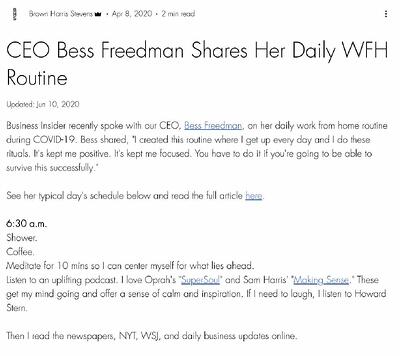 ý tưởng blog, CEO chia sẻ thói quen làm việc tại nhà của cô ấy