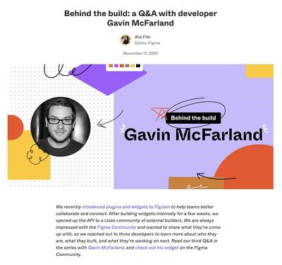 ý tưởng blog, cuộc phỏng vấn với nhà phát triển Figma Gavin McFarland