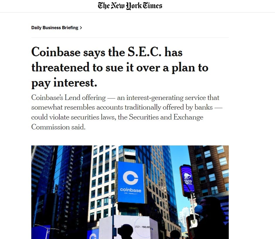 La SEC demanda a Coinbase