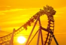 A rollercoaster at sunset