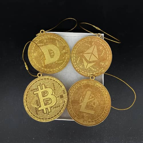 Cryptocurrency ornamentenset