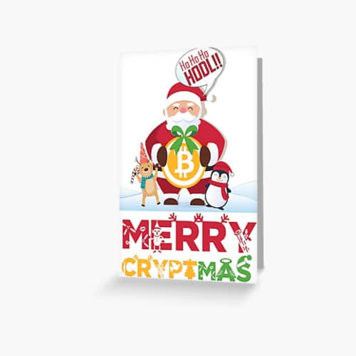 Merry Christmas Bitcoin-wenskaart