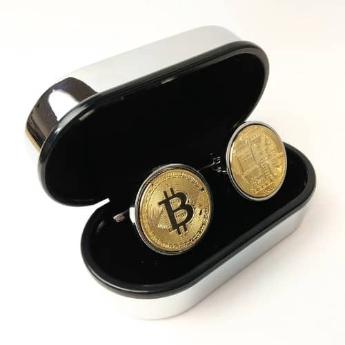 Gold-Bitcoin-Manschettenknöpfe