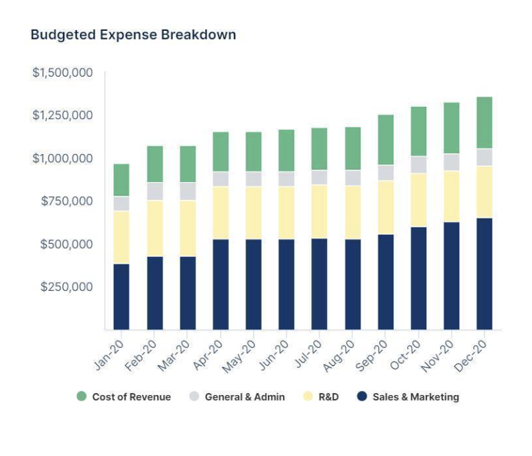 Budgeted Expense Breakdown in Forecast+