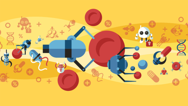 Nanobots en dibujos animados de medicina