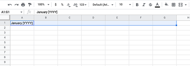 how to make a google sheets calendar: open spreadsheet