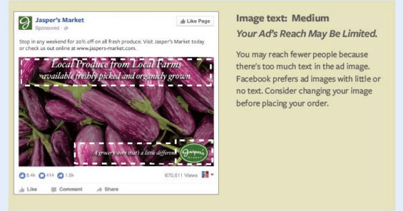 How to create Facebook ads, text-heavy image
