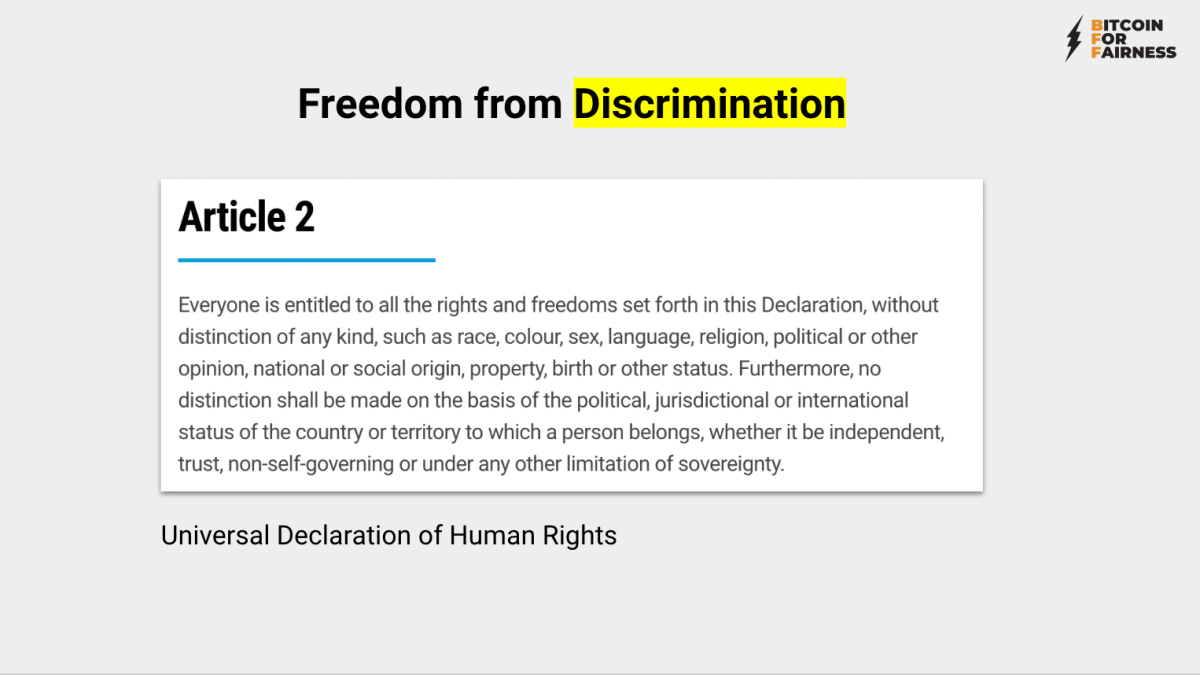 बिटकॉइन के गुण इसे संयुक्त राष्ट्र द्वारा उल्लिखित दुनिया भर के लोगों के मानवाधिकारों की रक्षा करने की अनुमति देते हैं।