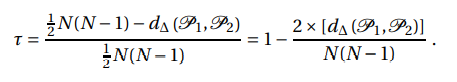 kendall Ecuación de correlación