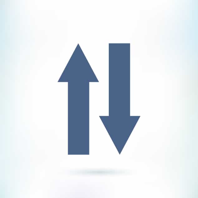An up and down arrow paired together