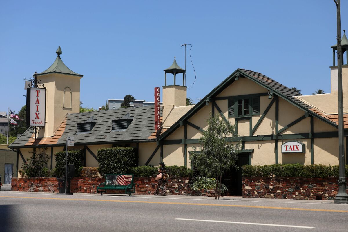 The Taix restaurant building on Sunset Boulevard in Echo Park 