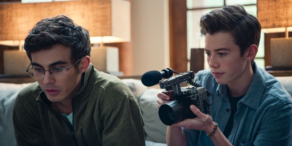 American Vandal - Peter and Sam hold a camcorder on a couch