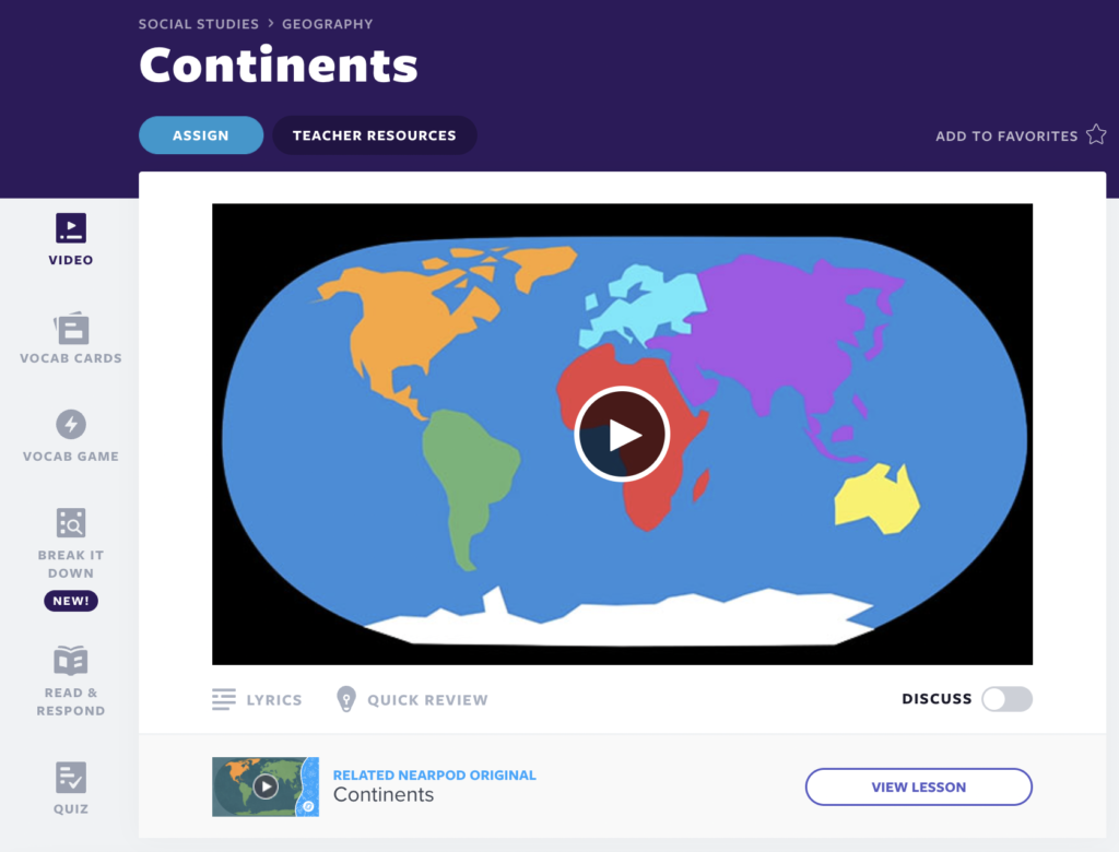 Continents lesson cover