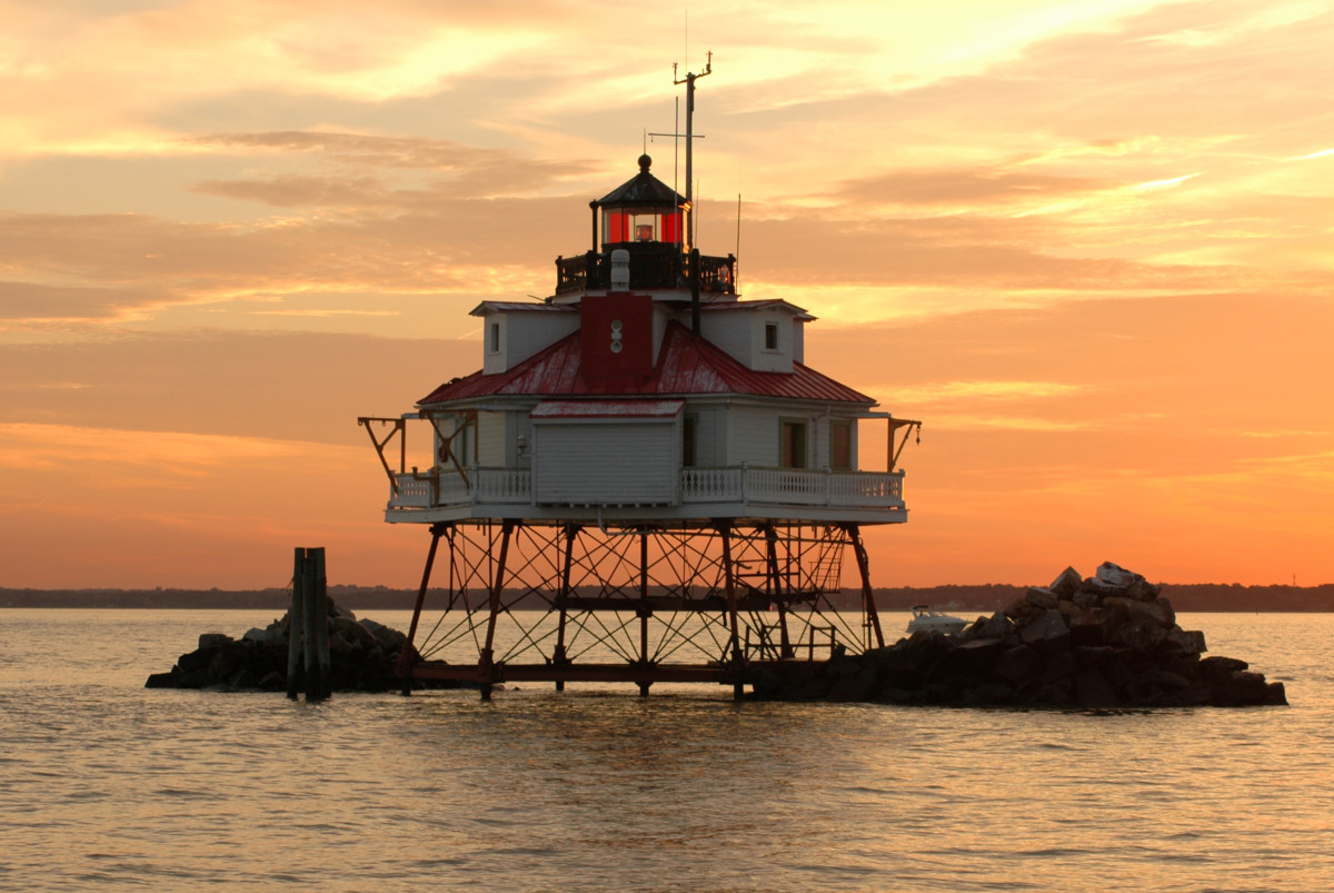 Annapolis, Maryland açıklarındaki Chesapeake Körfezi'ndeki Thomas Point Deniz Feneri. Getty