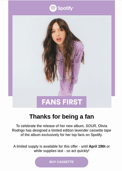 best email marketing campaign examples: spotify