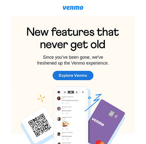 最高のメール マーケティング キャンペーンの例: venmo
