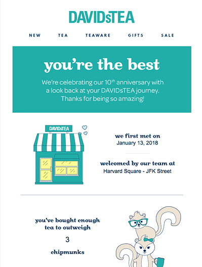 best email marketing campaign examples: davidstea