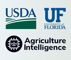 XNUMX つのロゴ - USDA、フロリダ大学、Agriculture Intelligence