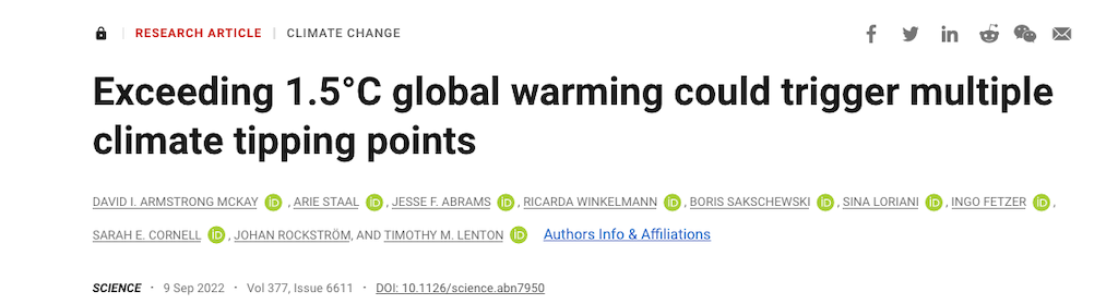 Exceeding 1.5C global warming could trigger multiple climate tipping points screenshot