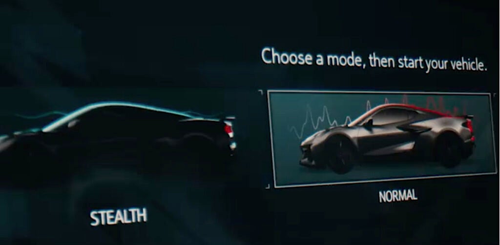 Corvette E-Ray Stealth mode from teaser 1-1-23
