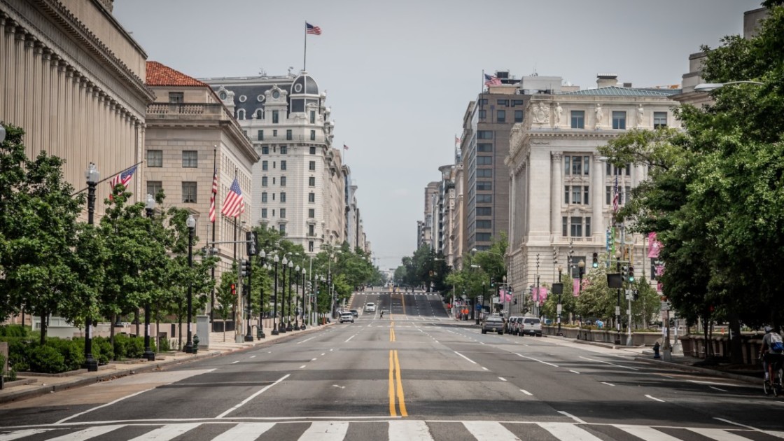 Calles vacías del centro de Washington DC