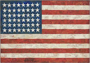 Jasper Johnss Flag Encaustic oil and collage on fabric mounted on plywood1954 55