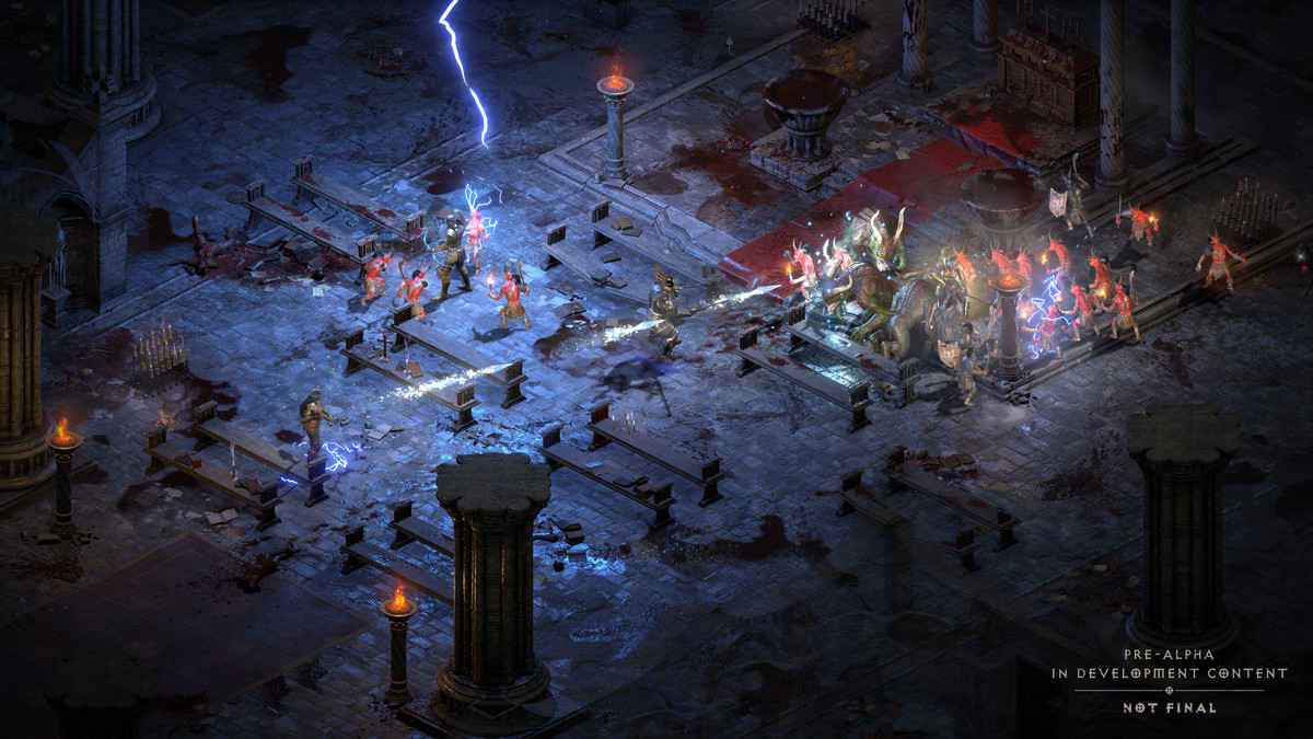 Diablo 4 players battle through a Cathedral