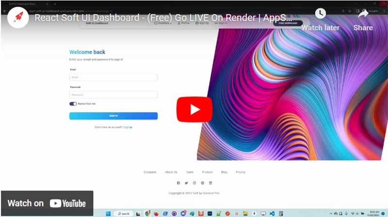 React Soft Dashboard, open-source fullstack project - Video Presentation.