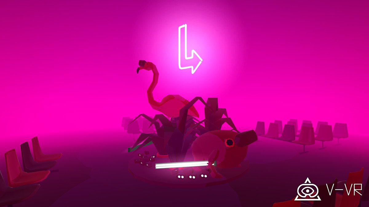 Flamingos und andere Gegenstände, die in Virtual Virtual Reality gebündelt sind