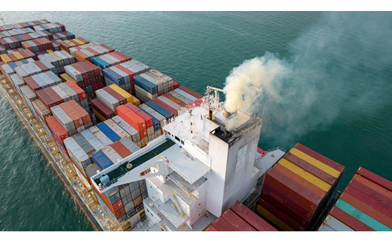 Net Zero Image of Shipping Barg Carrying Containers