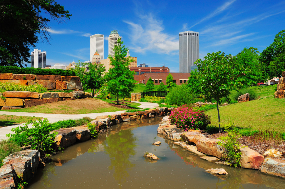 Tulsa manzarası ve park