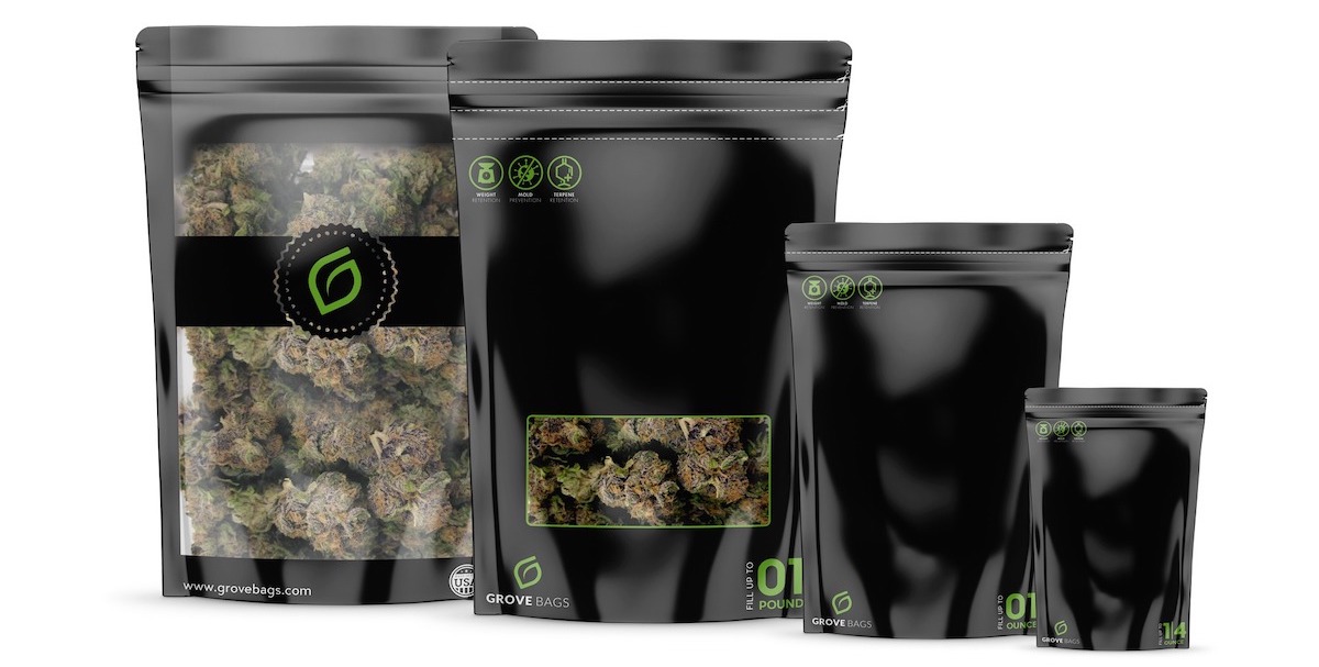 bolsas de cannabis black grove en 4 tamaños diferentes