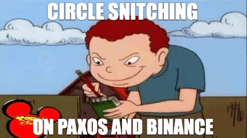 vòng tròn snitching trên Paxos & Binance