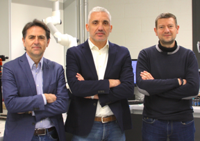 BeDimensional SpA:s medgrundare. Från vänster till höger: Vittorio Pellegrini, Francesco Bonaccorso och Andrea Gamucci. KREDIT BeDimensional SpA