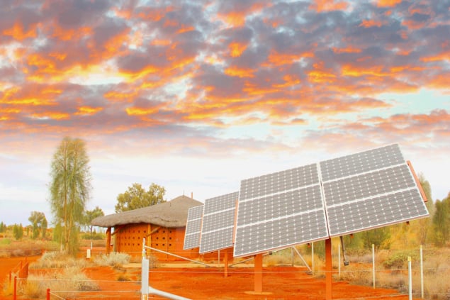 Células solares de panel plano en África