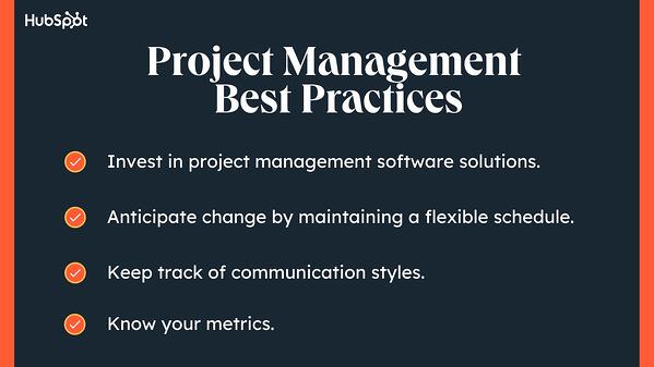 basisprincipes van projectbeheer, best practices