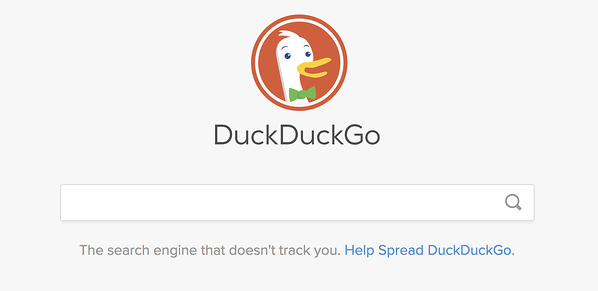 Principales motores de búsqueda: página de inicio de DuckDuckGo