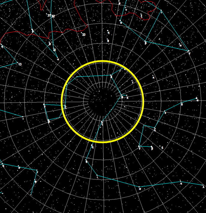 The Northern Ecliptic Pole in the constellation Draco